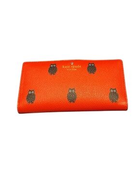 Kate Spade Red Wallet with Black Owl Print